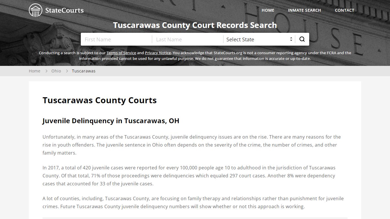Tuscarawas County, OH Courts - Records & Cases - StateCourts