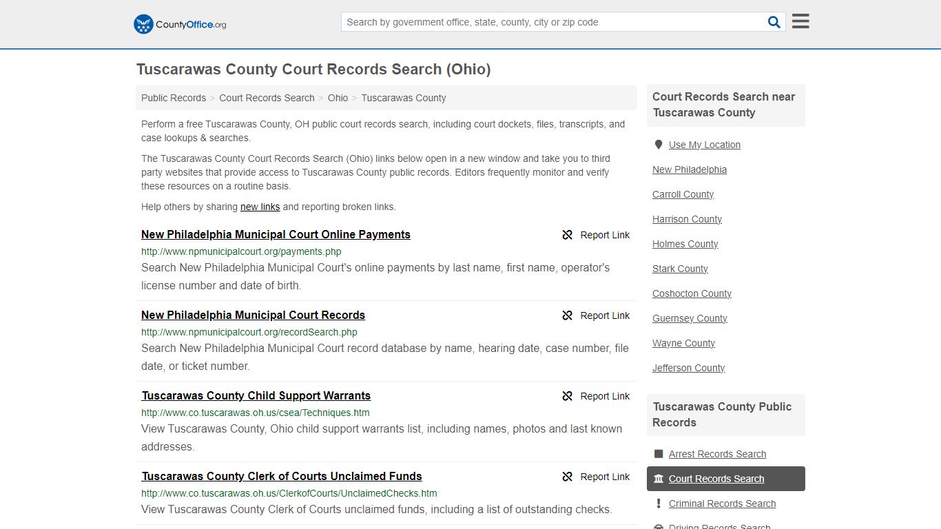 Tuscarawas County Court Records Search (Ohio) - County Office